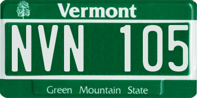 VT license plate NVN105