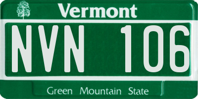 VT license plate NVN106