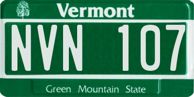 VT license plate NVN107
