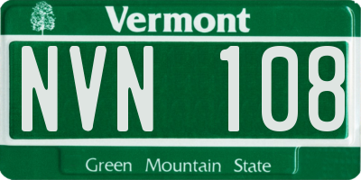 VT license plate NVN108