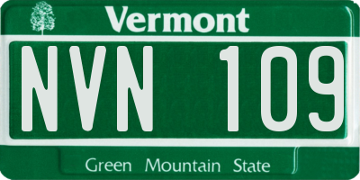 VT license plate NVN109
