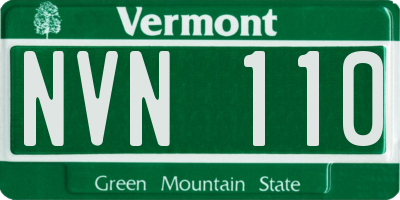 VT license plate NVN110