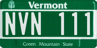 VT license plate NVN111