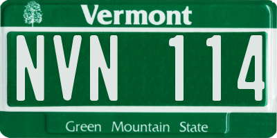 VT license plate NVN114