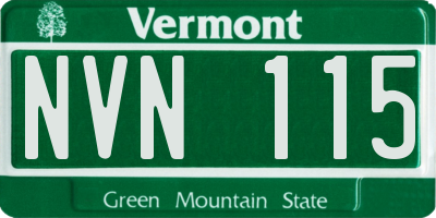 VT license plate NVN115