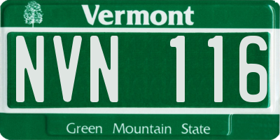 VT license plate NVN116
