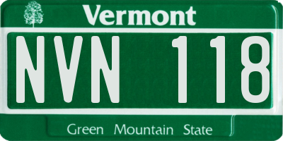 VT license plate NVN118