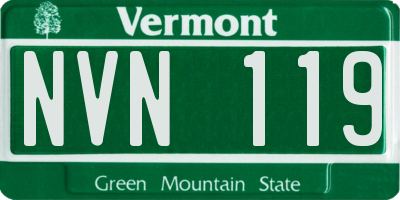 VT license plate NVN119