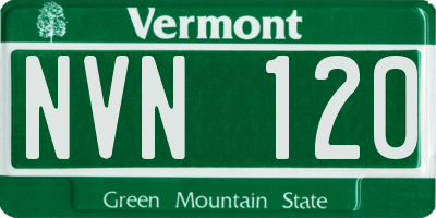 VT license plate NVN120