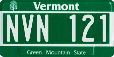 VT license plate NVN121