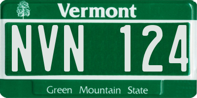 VT license plate NVN124