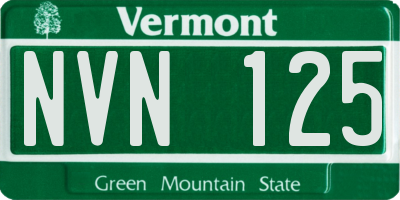 VT license plate NVN125