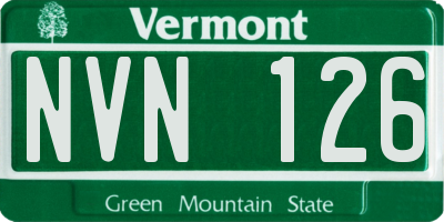 VT license plate NVN126