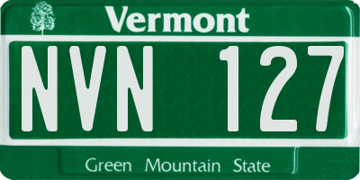 VT license plate NVN127