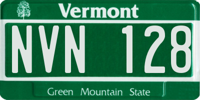 VT license plate NVN128