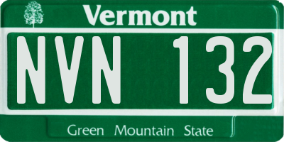 VT license plate NVN132