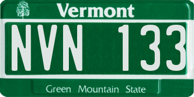VT license plate NVN133