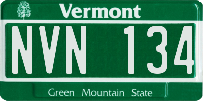 VT license plate NVN134