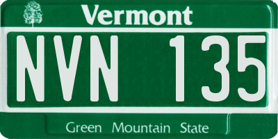VT license plate NVN135
