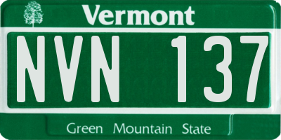 VT license plate NVN137
