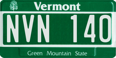 VT license plate NVN140