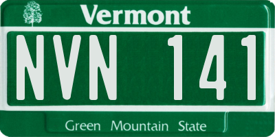 VT license plate NVN141