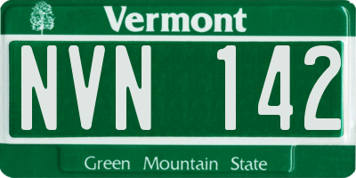 VT license plate NVN142