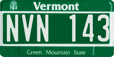 VT license plate NVN143