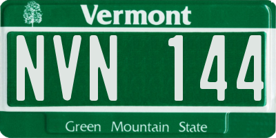 VT license plate NVN144
