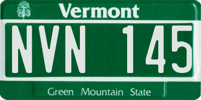 VT license plate NVN145