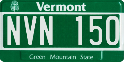 VT license plate NVN150