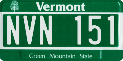 VT license plate NVN151