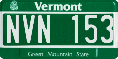 VT license plate NVN153