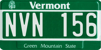 VT license plate NVN156