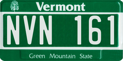 VT license plate NVN161