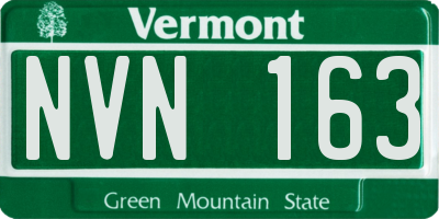 VT license plate NVN163