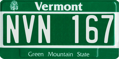 VT license plate NVN167
