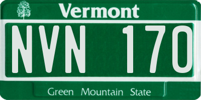 VT license plate NVN170
