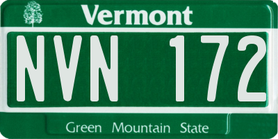 VT license plate NVN172