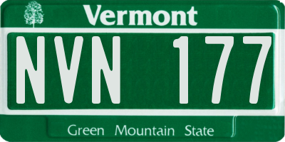 VT license plate NVN177