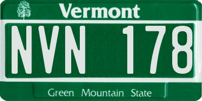VT license plate NVN178