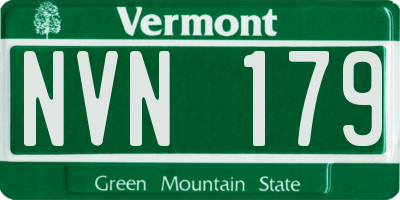 VT license plate NVN179