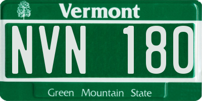 VT license plate NVN180
