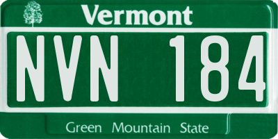 VT license plate NVN184