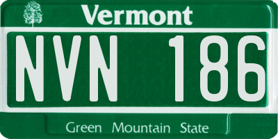 VT license plate NVN186