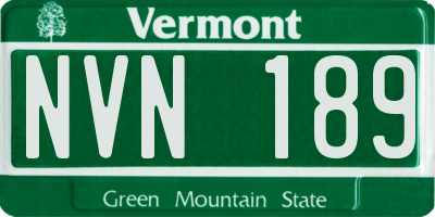 VT license plate NVN189