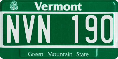 VT license plate NVN190