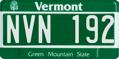 VT license plate NVN192