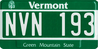 VT license plate NVN193