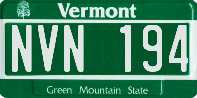 VT license plate NVN194